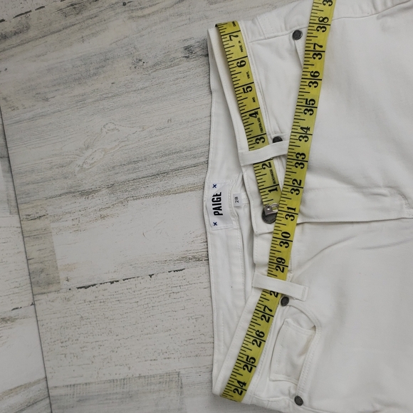 Paige Kylie Crop white cuffed capri denim jeans Size 28 - Picture 11 of 11